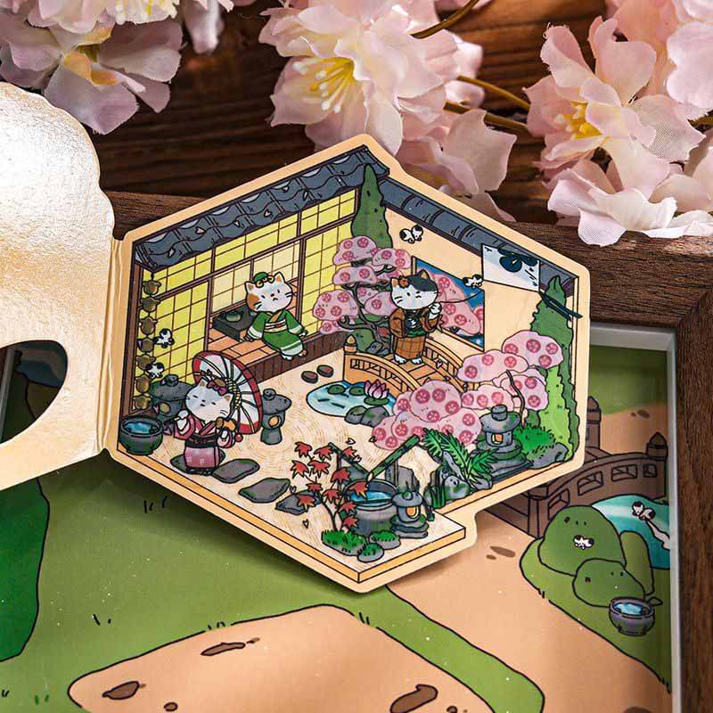 Flavors of Japan DIY 3D Scene Stickers 4 Cute Miniature Scenes (S)