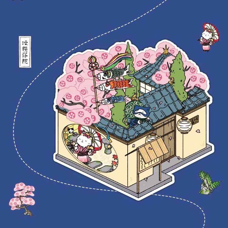 Flavors of Japan DIY 3D Scene Stickers 4 Cute Miniature Scenes (S)