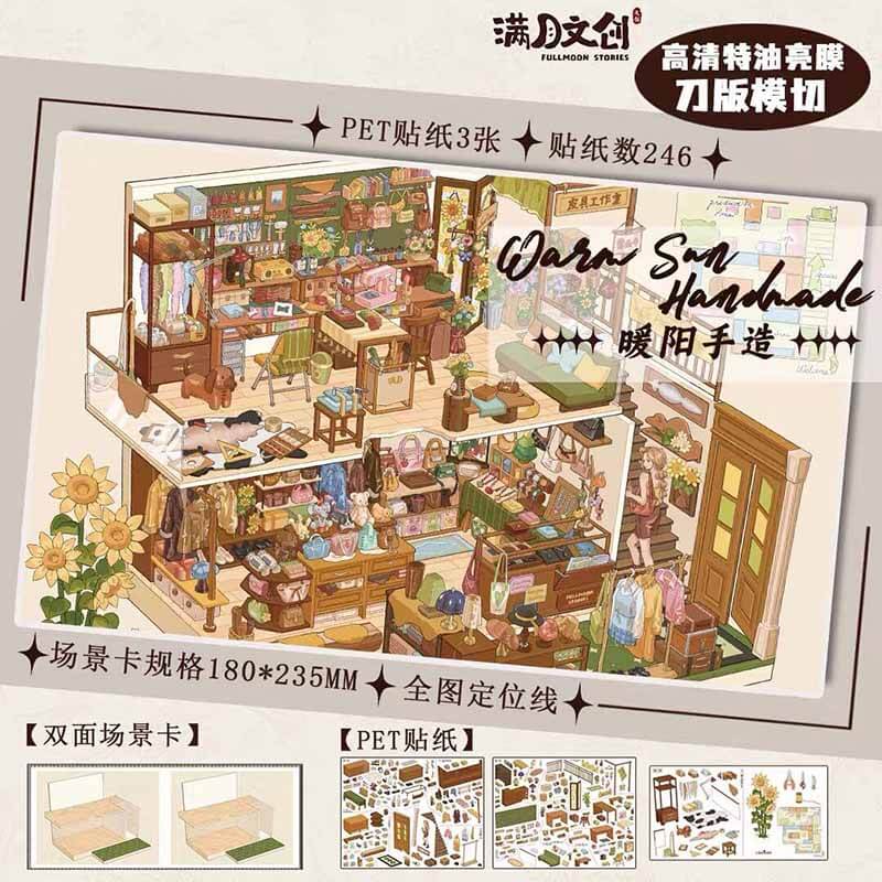 Floral Day DIY 3D Scene Stickers With Guide Lines(M)