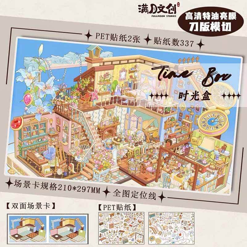 Floral Day DIY 3D Scene Stickers With Guide Lines(M)