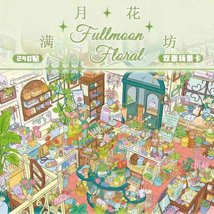 Floral Day DIY 3D Scene Stickers With Guide Lines(M)