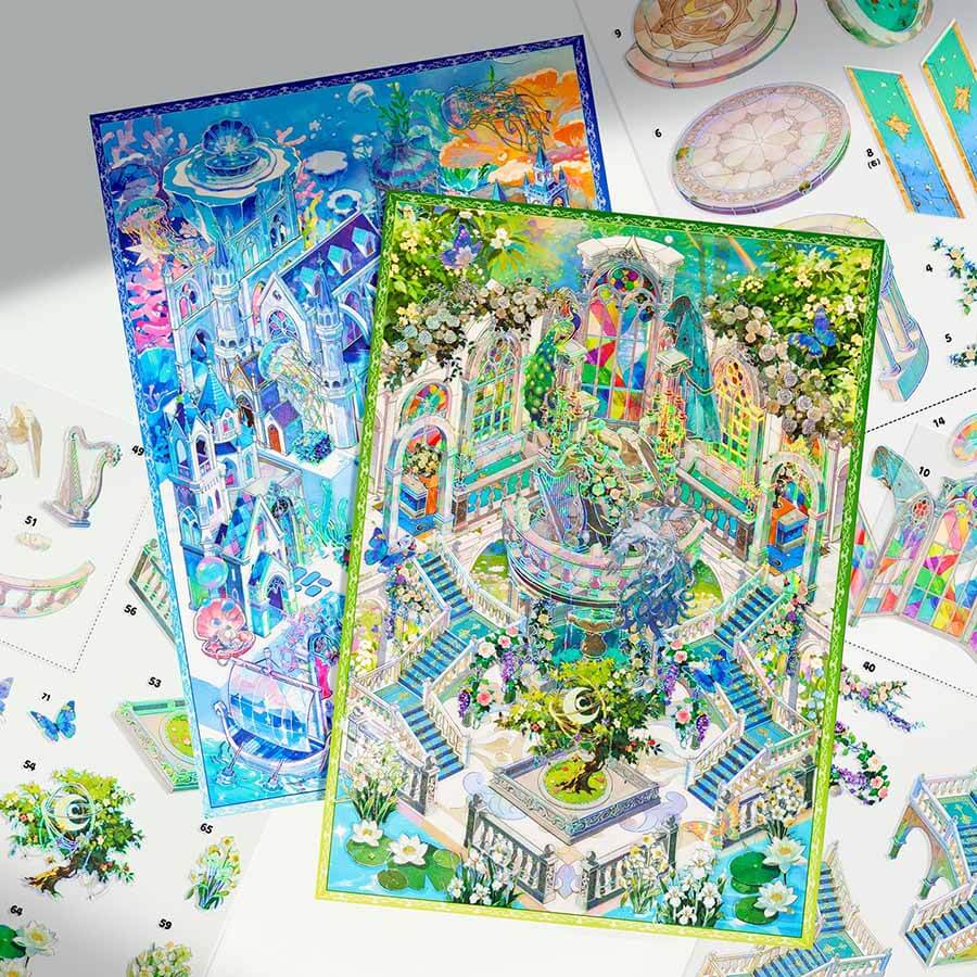 Floral Escape DIY 3D Scene Stickers With Guide Lines(L)