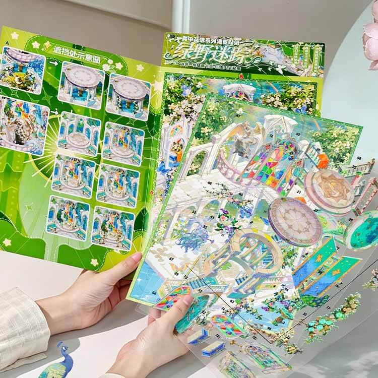 Floral Escape DIY 3D Scene Stickers With Guide Lines(L)