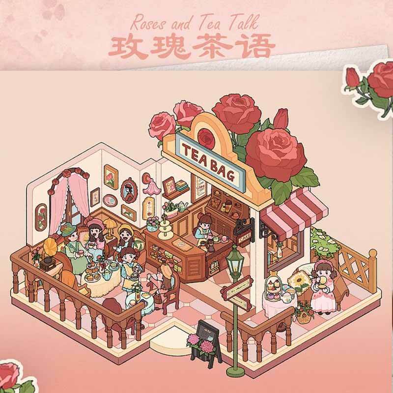 Floral Serenade DIY 3D Scene Stickers 3 Cute Miniature Scenes(L)