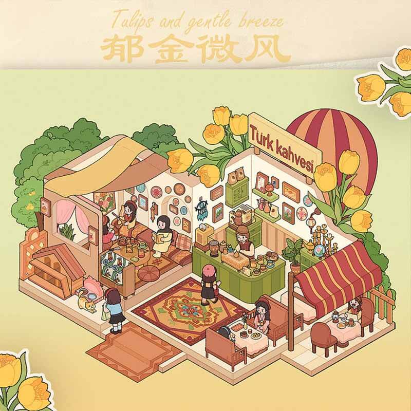 Floral Serenade DIY 3D Scene Stickers 3 Cute Miniature Scenes(L)