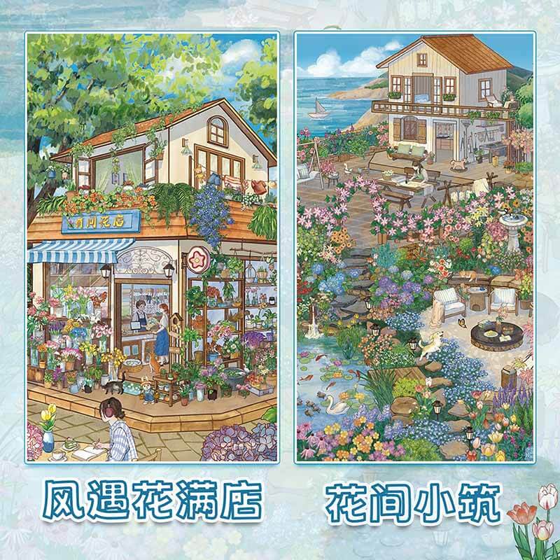 Floral Shop DIY 3D Scene Stickers With Guide Lines(L)