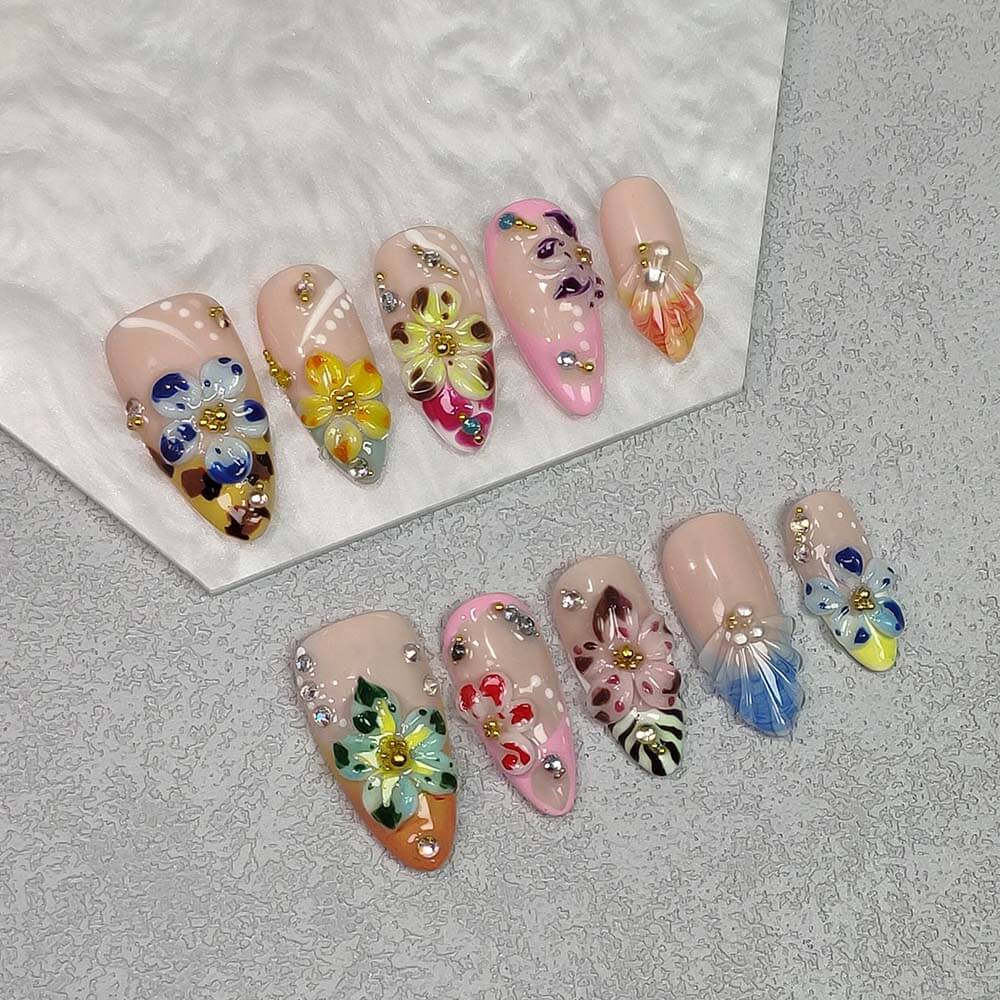 Art Garden Press On Nails Floral Symphony 88