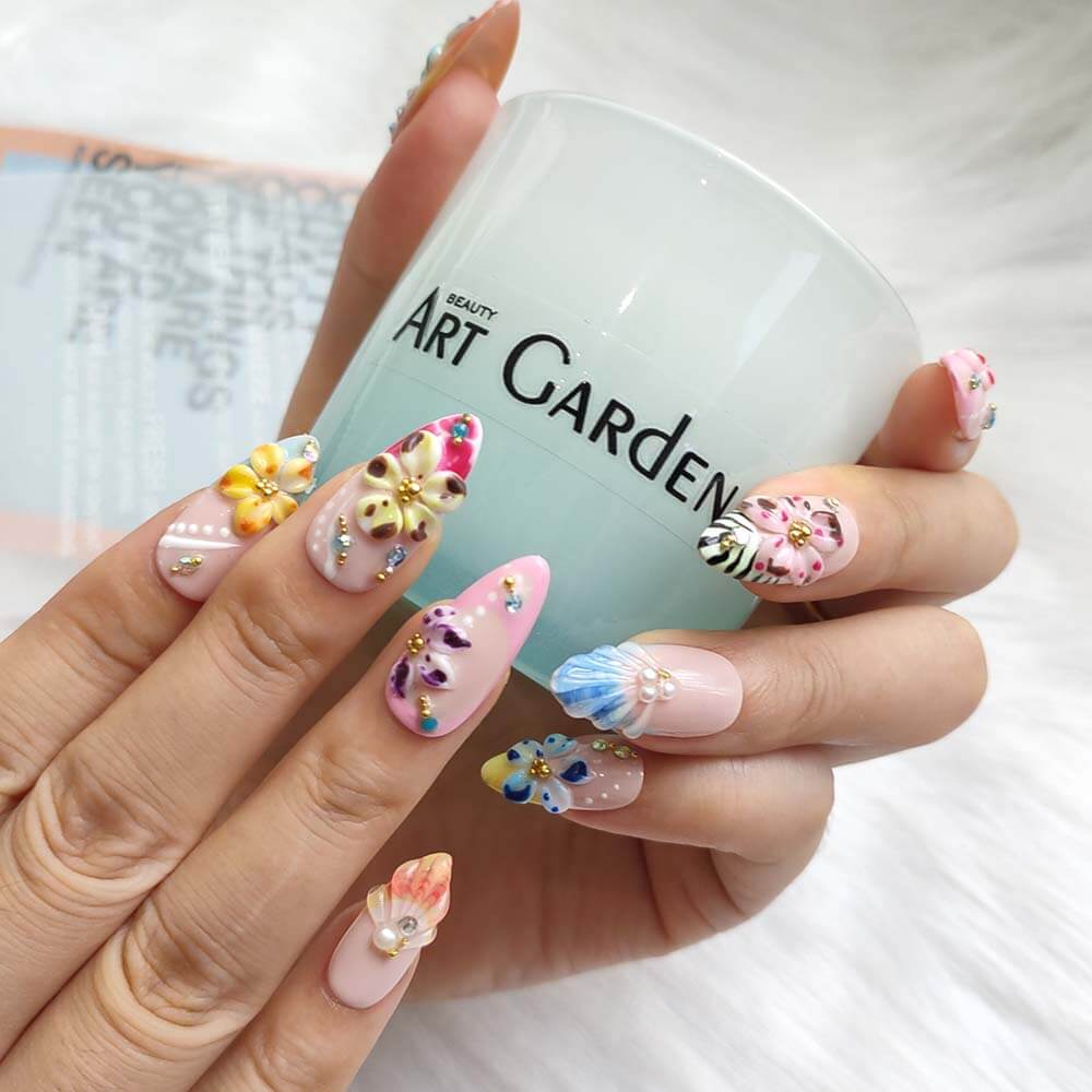 Art Garden Press On Nails Floral Symphony 88