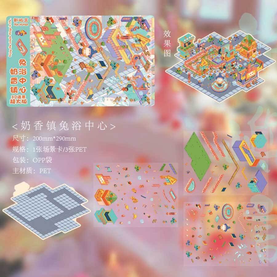 Floral & Foam DIY 3D Scene Stickers 2 Cute Miniature Scenes(L)