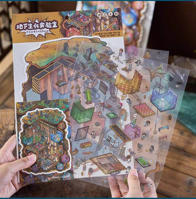 Forbidden Realms DIY 3D Scene Stickers 4 Cute Miniature Scenes(L)