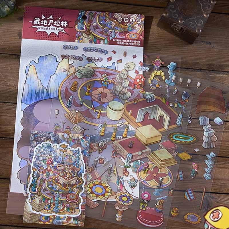 Forbidden Realms DIY 3D Scene Stickers 4 Cute Miniature Scenes(L)