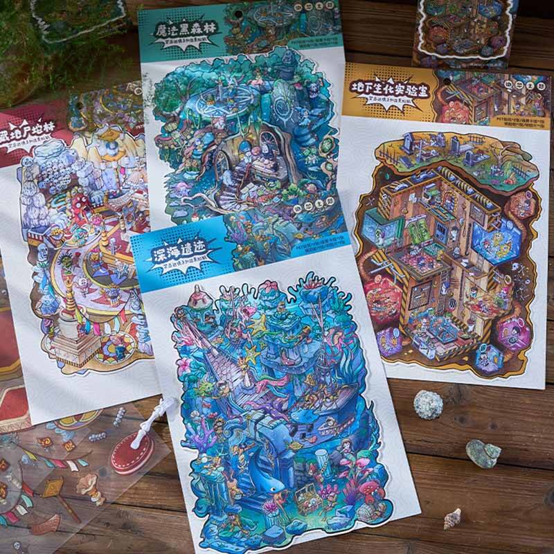 Forbidden Realms DIY 3D Scene Stickers 4 Cute Miniature Scenes(L)