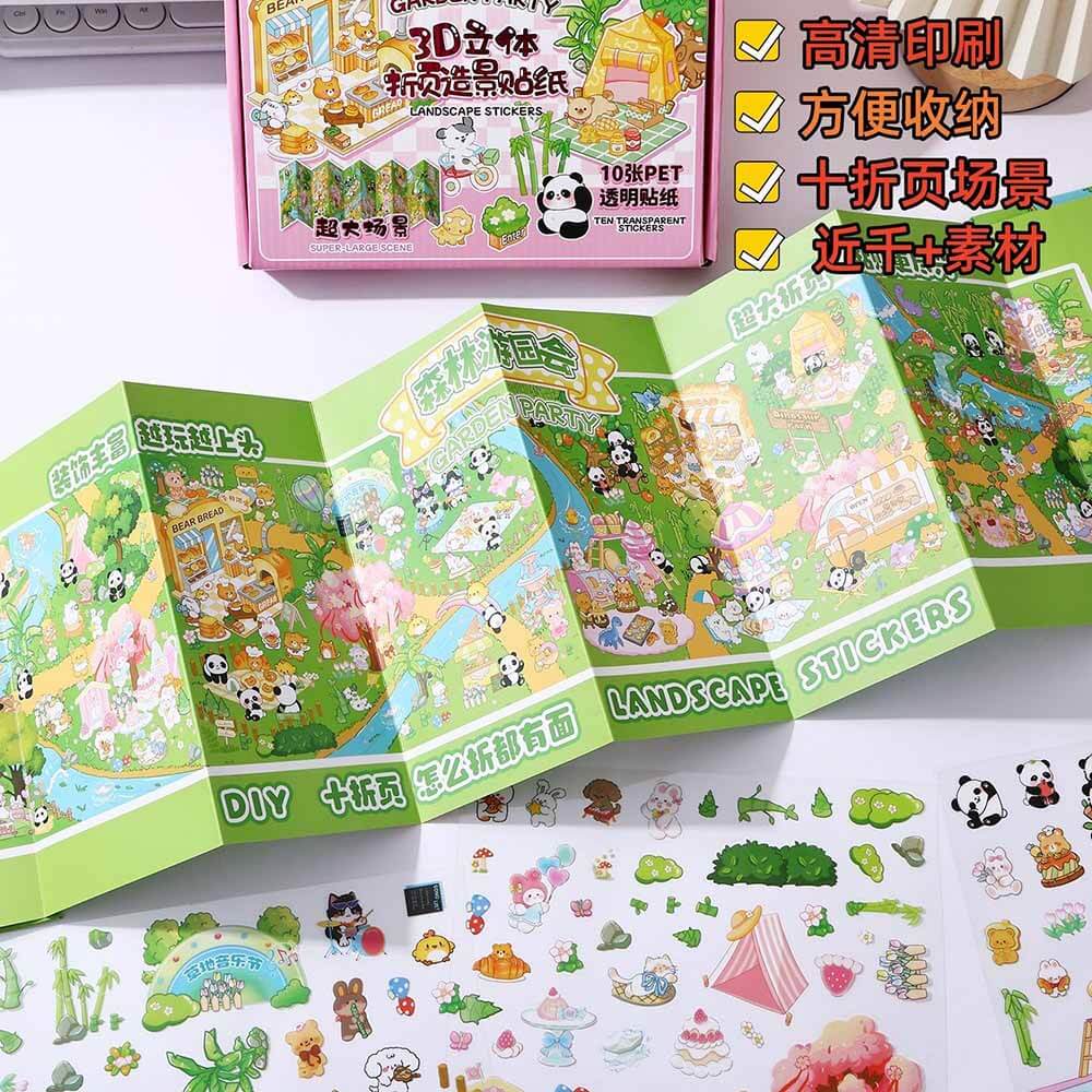 Forest Carnival DIY 3D Scene Stickers Cute Miniature Scenes (L)