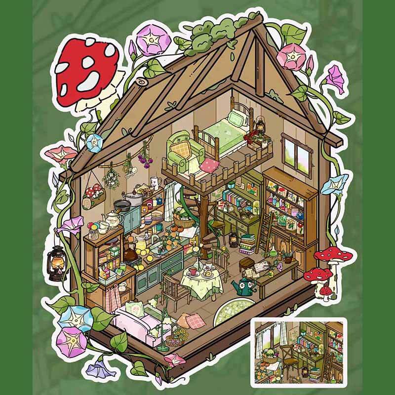 Forest Dream DIY 3D Scene Stickers 3 Cute Miniature Scenes(S)