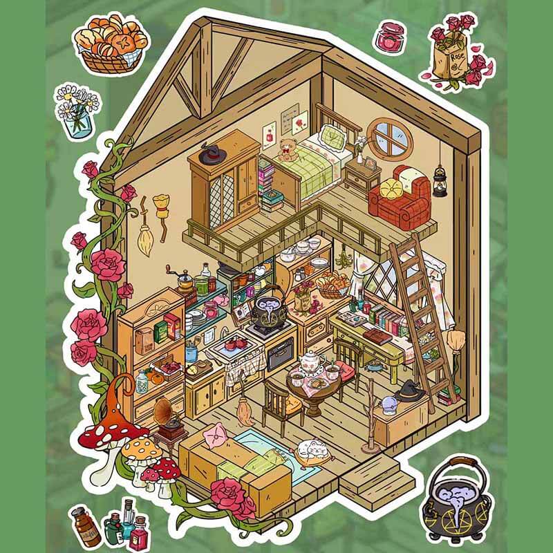 Forest Dream DIY 3D Scene Stickers 3 Cute Miniature Scenes(S)