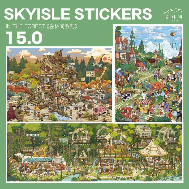 Forest Escape DIY 3D Scene Stickers With Guide Lines(XL)