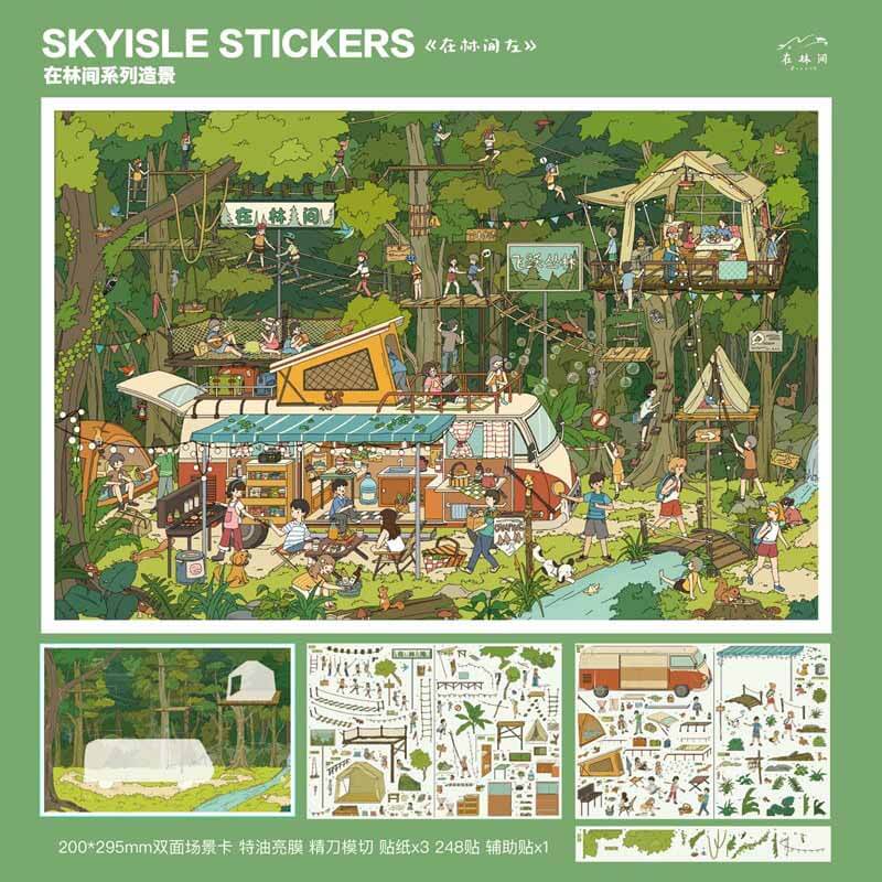 Forest Escape DIY 3D Scene Stickers With Guide Lines(XL)