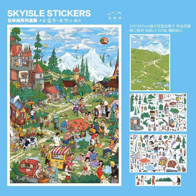 Forest Escape DIY 3D Scene Stickers With Guide Lines(XL)