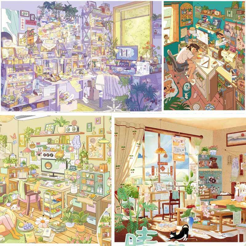 Forest Nook DIY 3D Scene Stickers With Guide Lines(L)