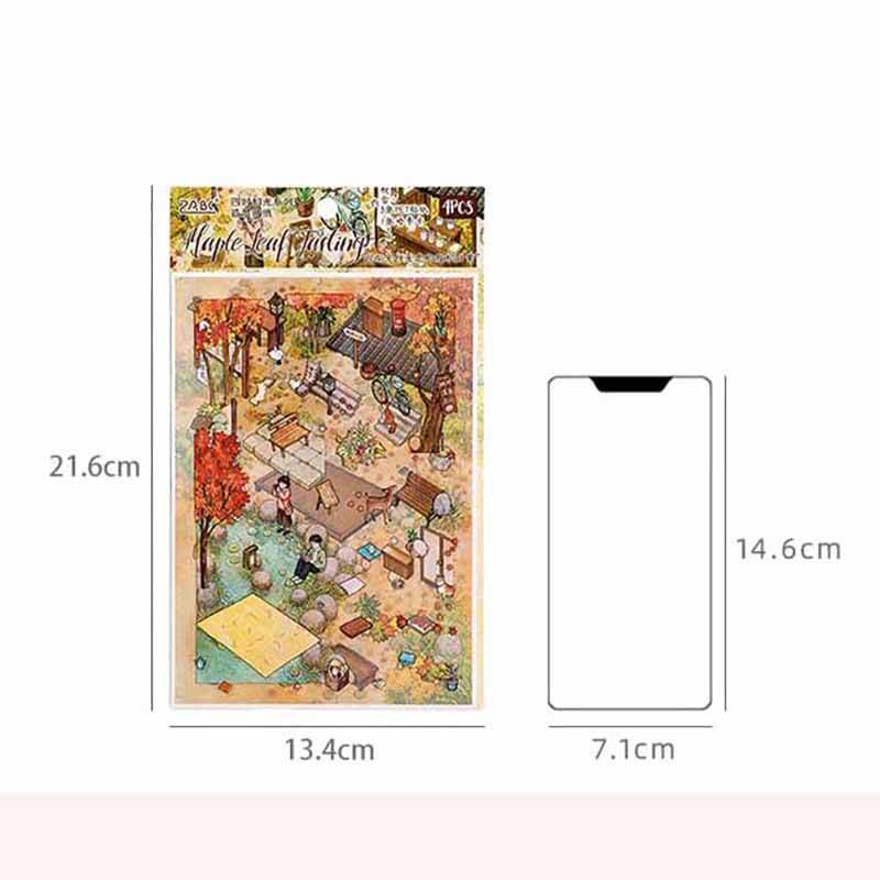 Four Seasons Retreat DIY 3D Scene Stickers With Guide Lines(S)