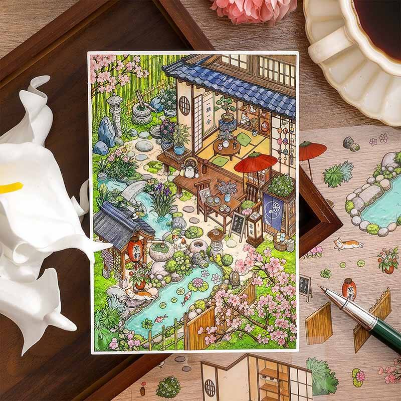 Four Seasons Retreat DIY 3D Scene Stickers With Guide Lines(S)