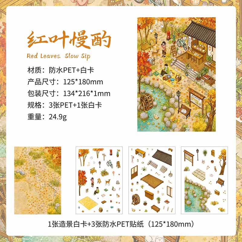 Four Seasons Retreat DIY 3D Scene Stickers With Guide Lines(S)
