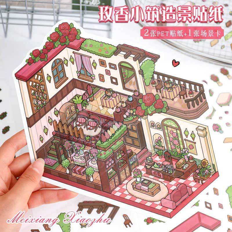 Fragrant Serenity DIY 3D Scene Stickers Lovely 2 Miniature Scenes(L)
