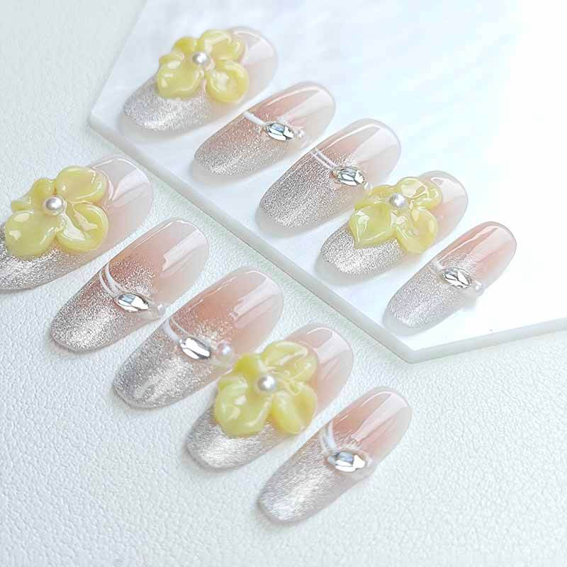 Beauty Art Garden Press On Nails Frangipani Veil 202