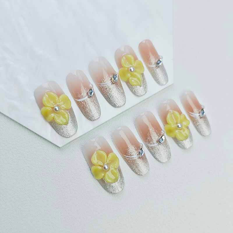 Beauty Art Garden Press On Nails Frangipani Veil 202