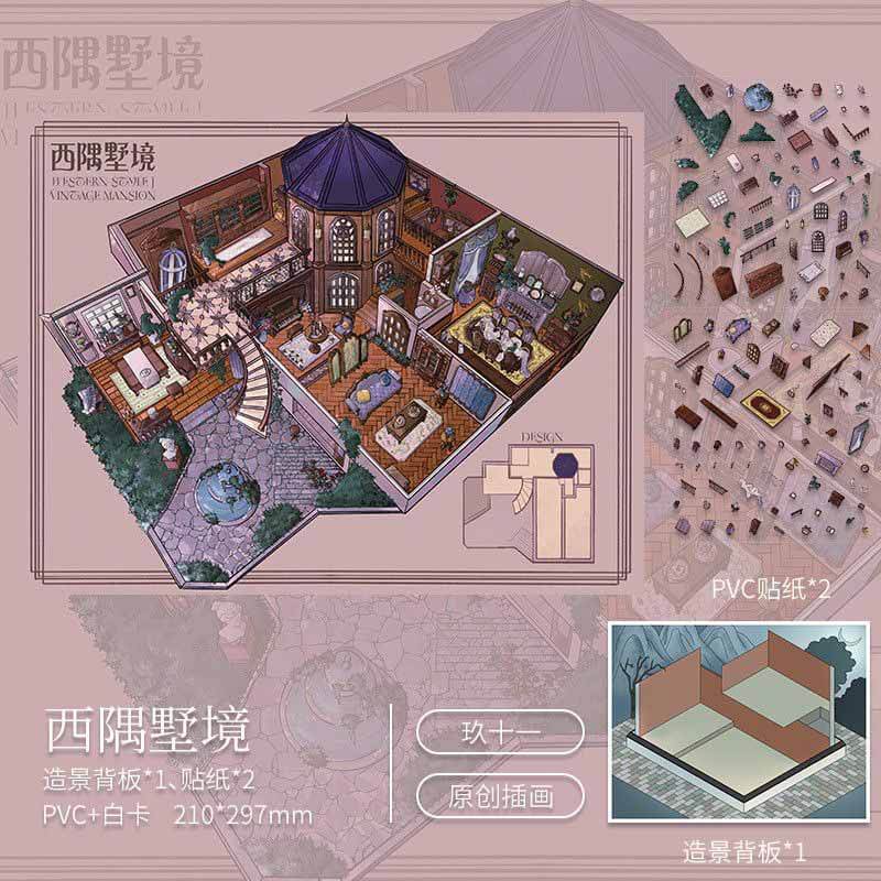 Fringe Isle DIY 3D Scene Stickers 2 Cute Miniature Scenes(L)