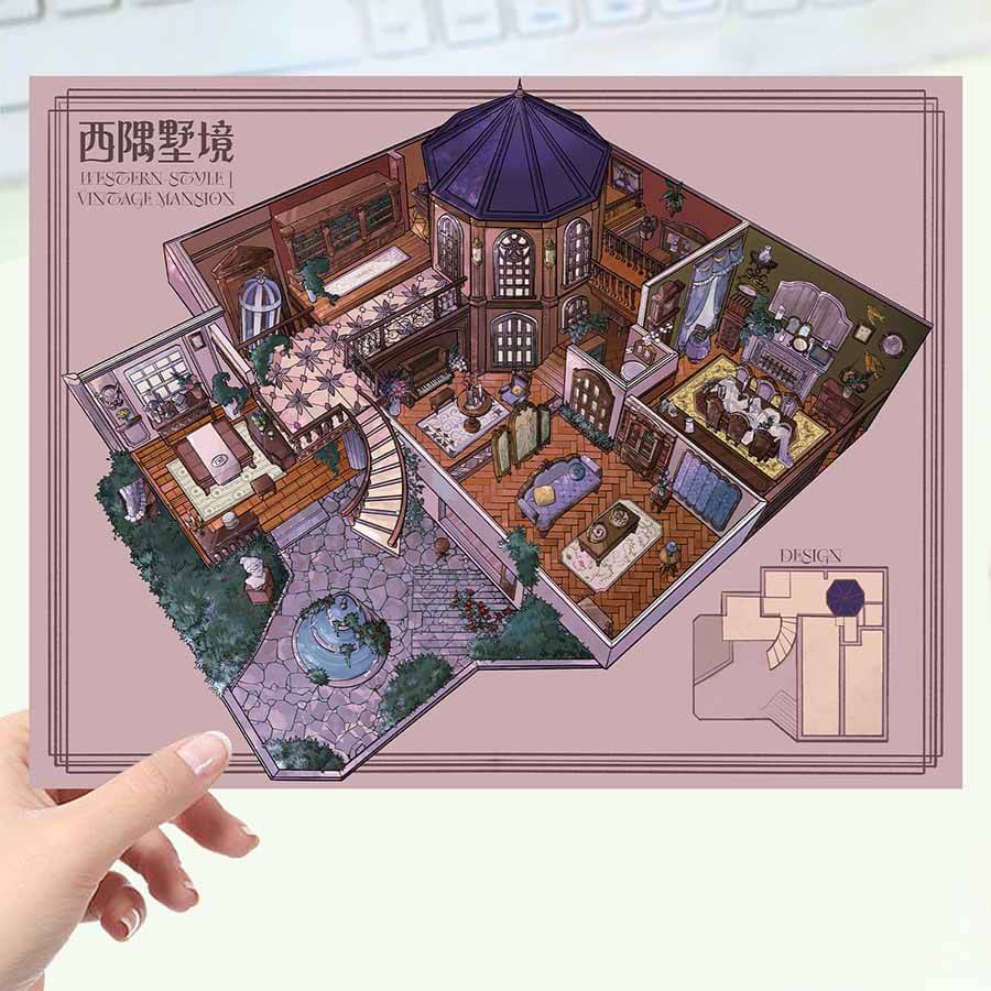 Fringe Isle DIY 3D Scene Stickers 2 Cute Miniature Scenes(L)