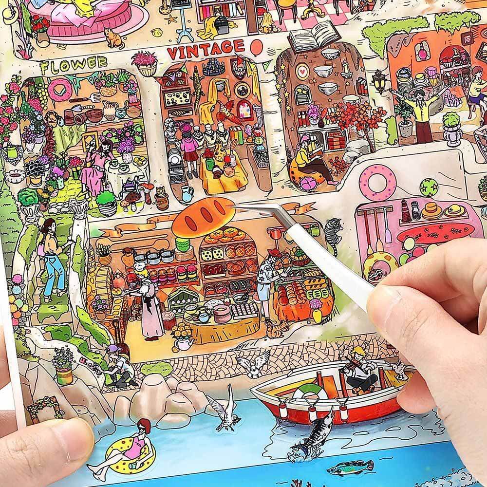 Fringe Town DIY 3D Scene Stickers 2 Cute Miniature Scenes(L)