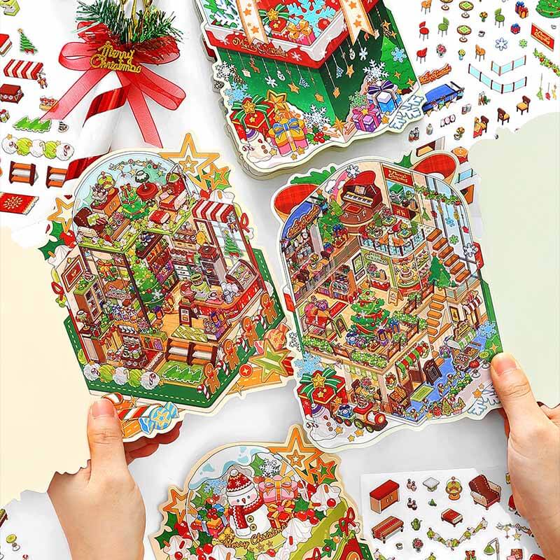 Frosted Delight DIY 3D Scene Stickers 4 Cute Miniature Scenes(S)