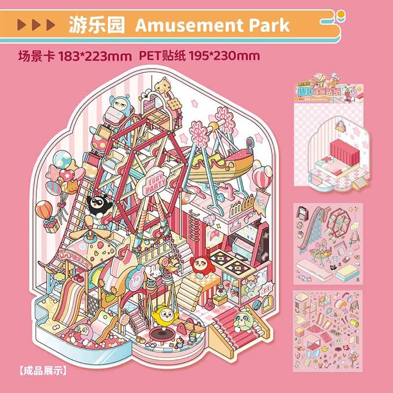 Funfair Dream DIY 3D Scene Stickers 4 Cute Scenes(L)