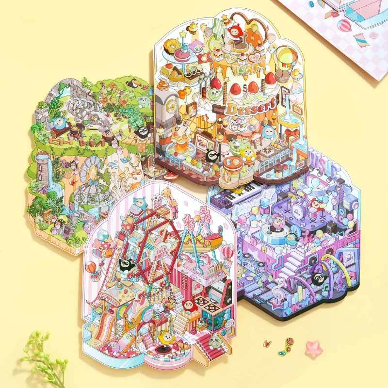 Funfair Dream DIY 3D Scene Stickers 4 Cute Scenes(L)