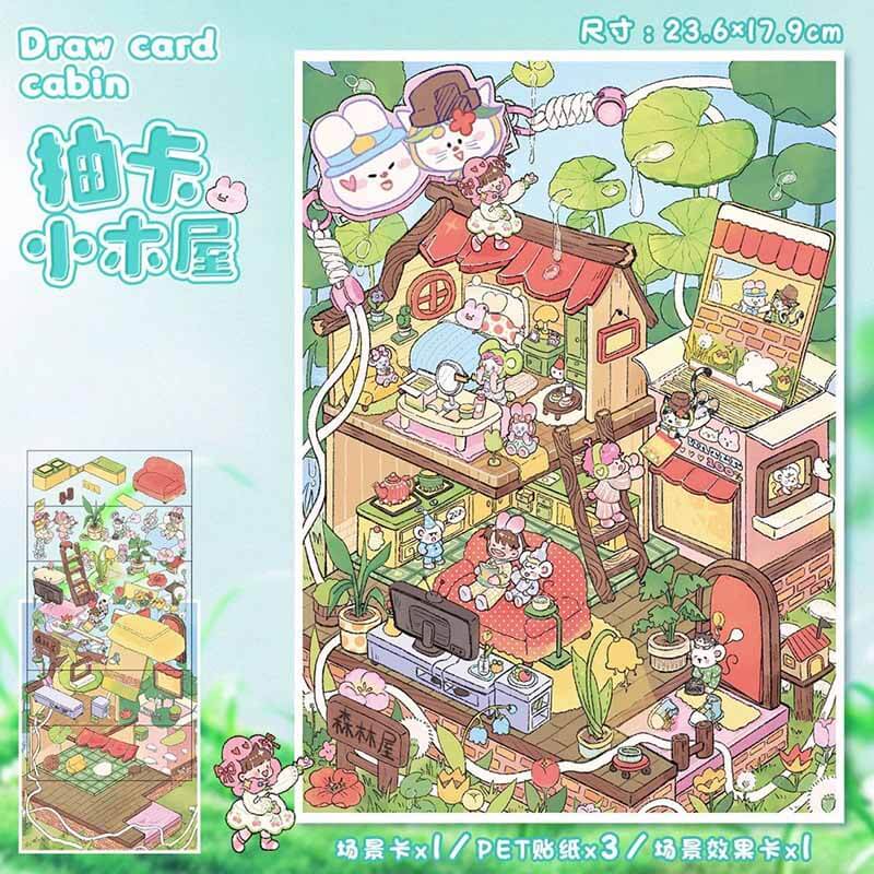 Gadget Hut DIY 3D Scene Stickers 2 Cute Miniature Scenes(M)