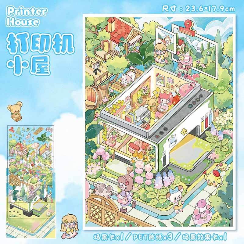 Gadget Hut DIY 3D Scene Stickers 2 Cute Miniature Scenes(M)