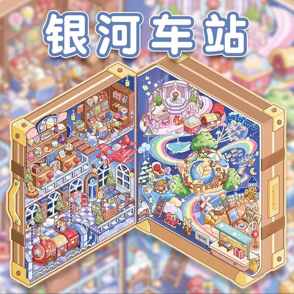 Galaxy Stop DIY 3D Scene Stickers Cute Miniature Scenes(L)