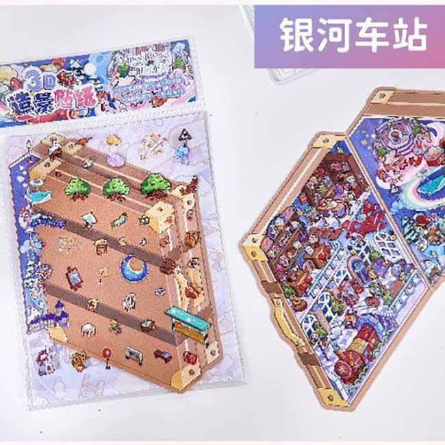 Galaxy Stop DIY 3D Scene Stickers Cute Miniature Scenes(L)