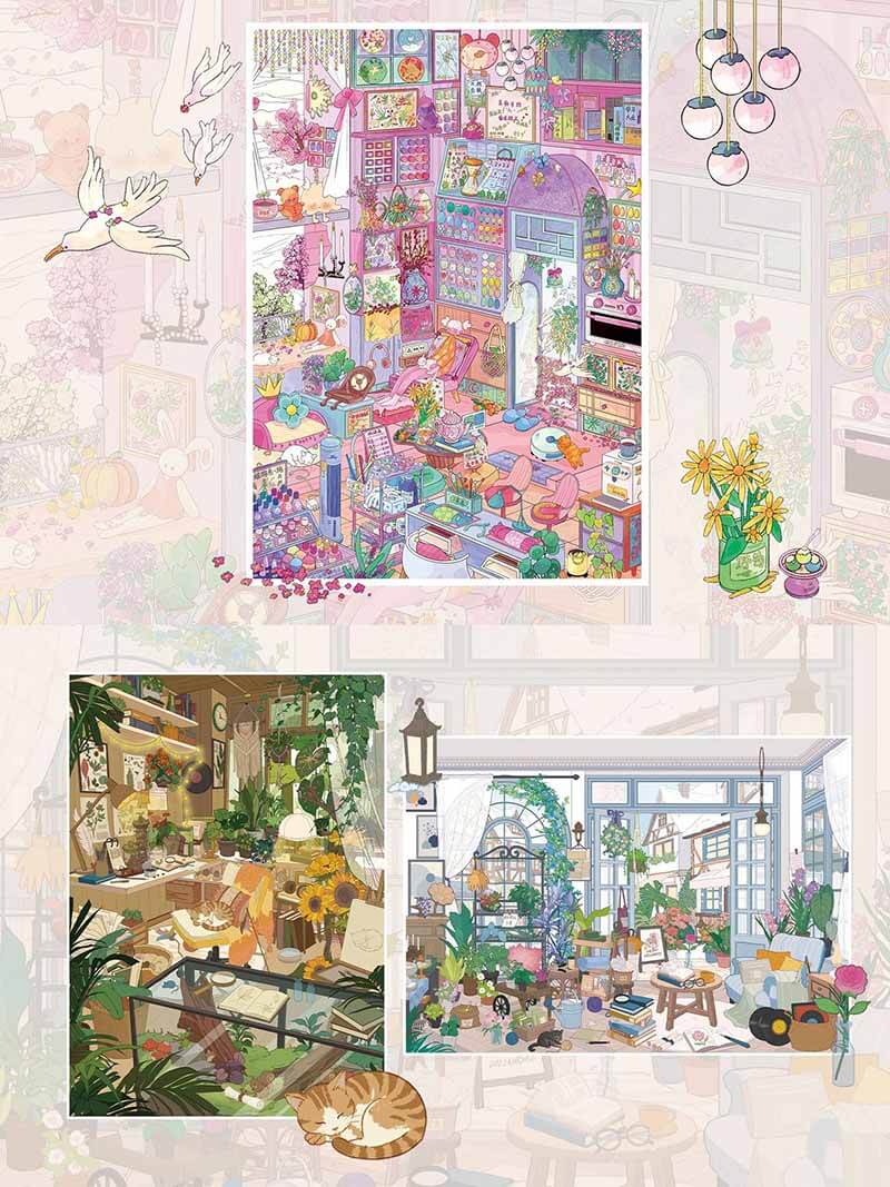 Garden Whimsy DIY 3D Scene Stickers With Guide Lines(M)