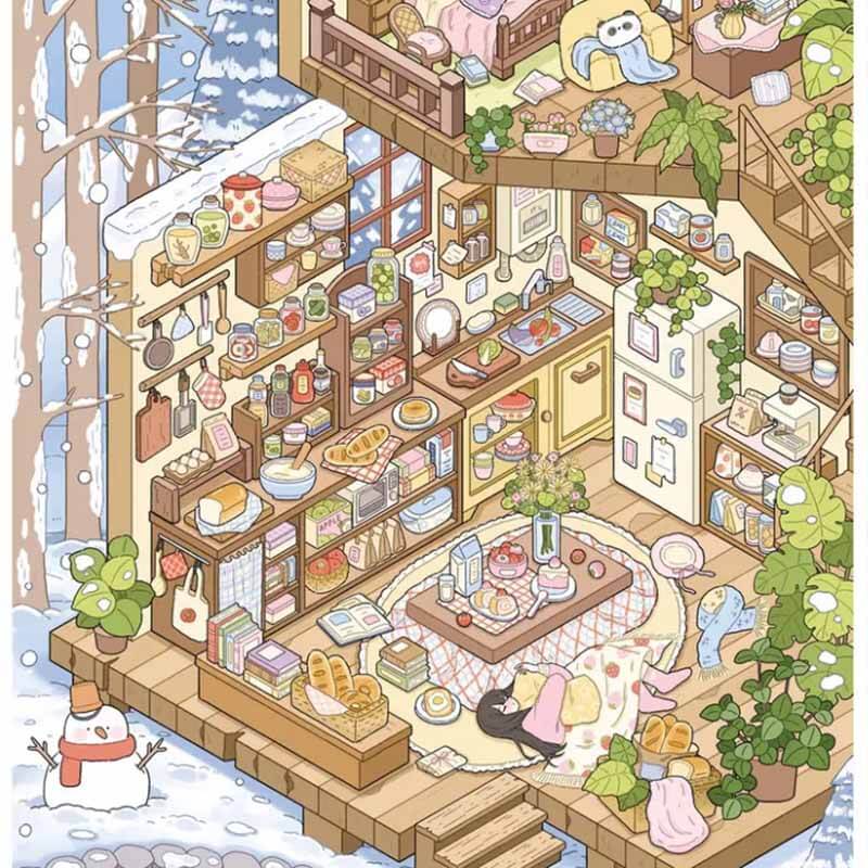 Gentle Living DIY 3D Sticker 3 Cute Miniature Scenes(xL)