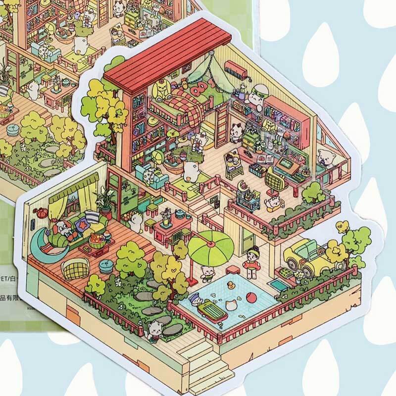 Gentle Paws DIY 3D Scene Stickers 3 Cute Miniature Scenes(S&L)