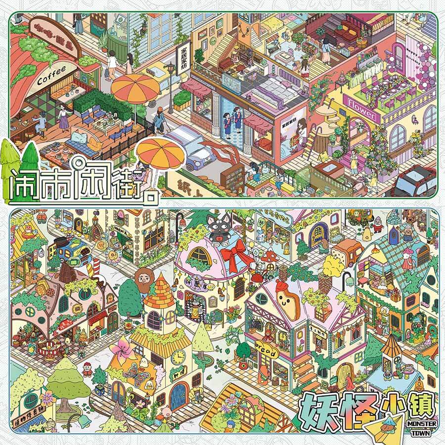 Ghost Bazaar DIY 3D Scene Stickers With Guide Lines(XL)