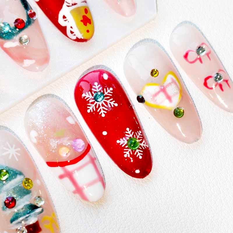 Beauty Art Garden Press On Nail Gifts Under the Tree 209