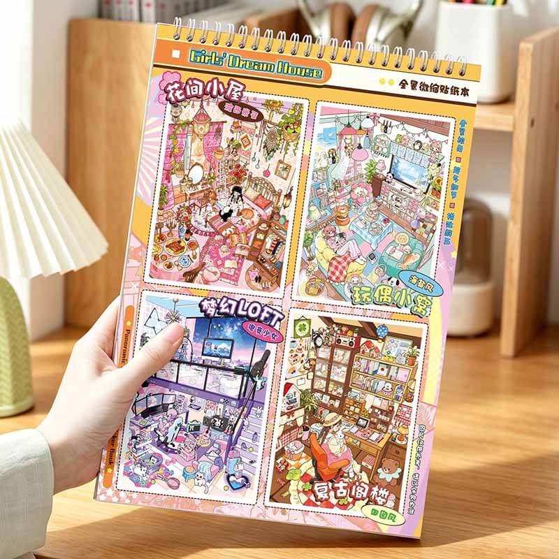 Girls Dream Home DIY 3D Scene Stickers With Guide Lines(L)
