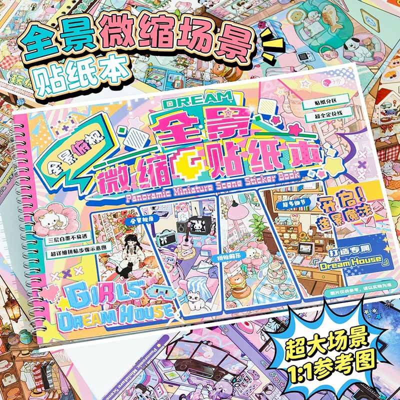 Girls Dream Home DIY 3D Scene Stickers With Guide Lines(L)