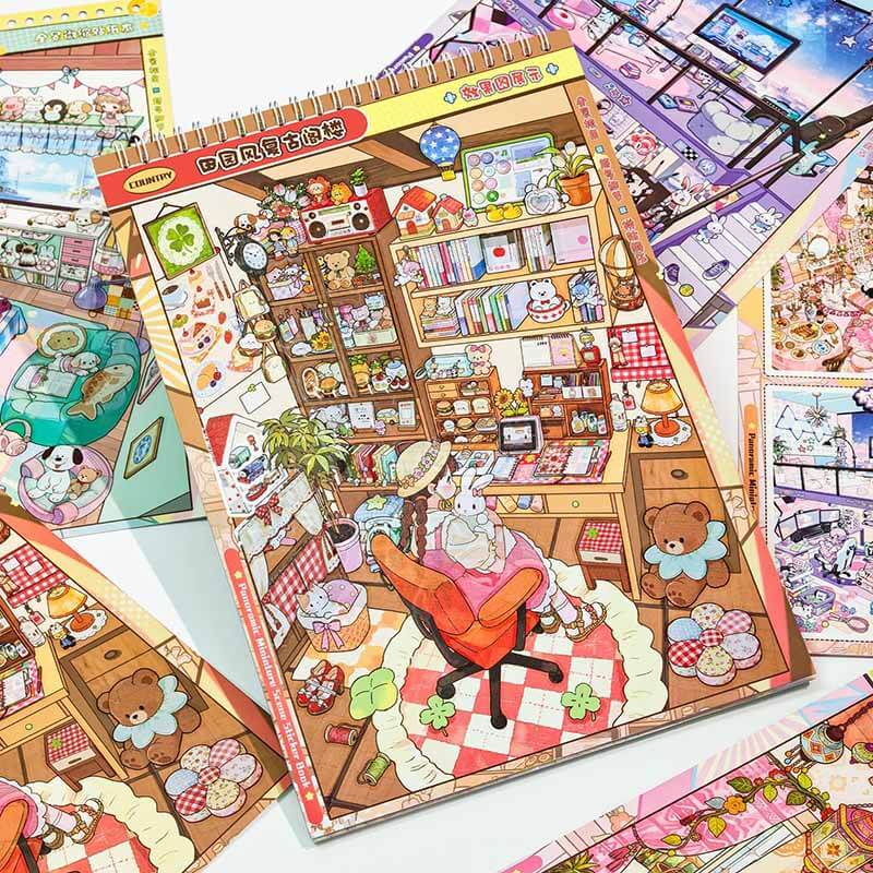 Girls Dream Home DIY 3D Scene Stickers With Guide Lines(L)
