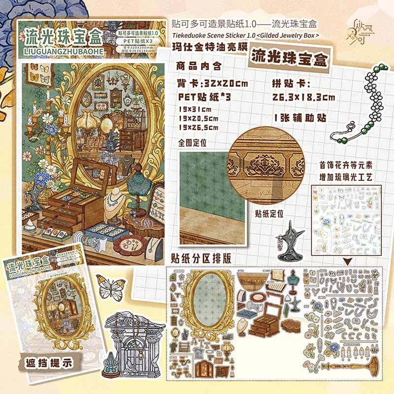 Glimmer Box Tales DIY 3D Scene Stickers Cute Scenes(L)