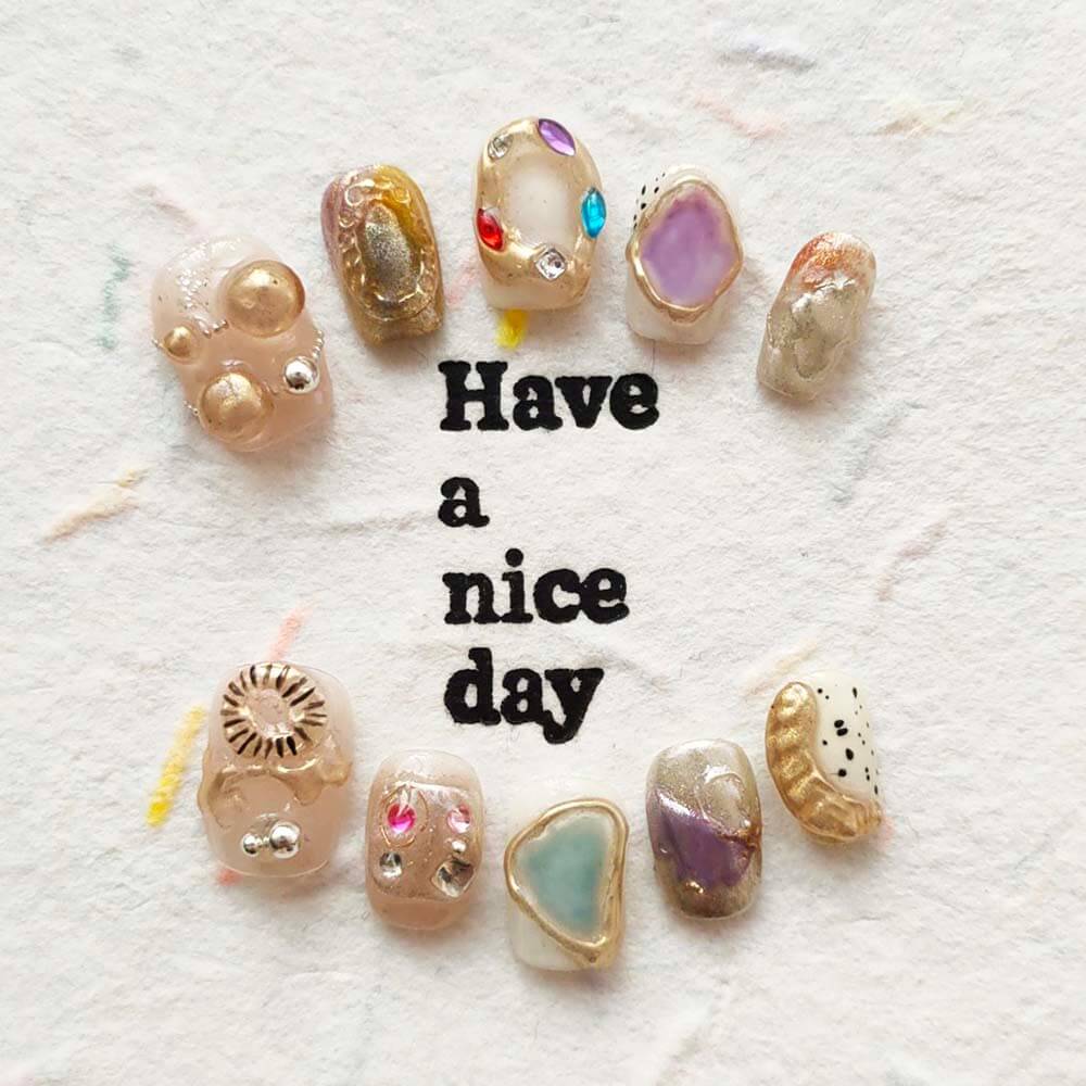 Art Garden Press On Nails Glittering Dots 74