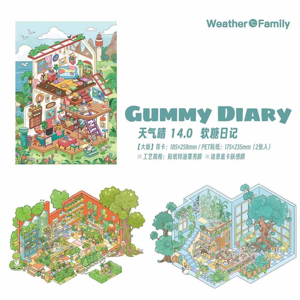 Whispering Garden DIY 3D Scene Stickers 3 Cute Miniature Scenes(L)